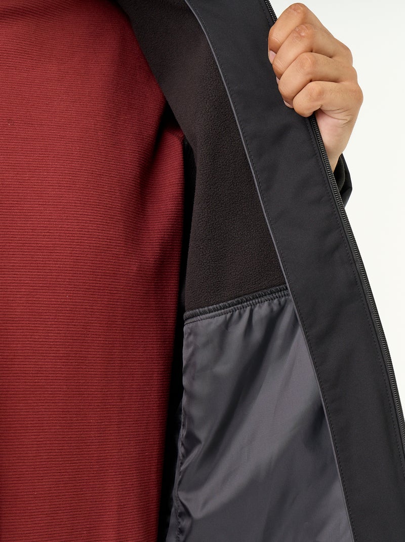 Gevoerde parka met capuchon Zwart - Kiabi