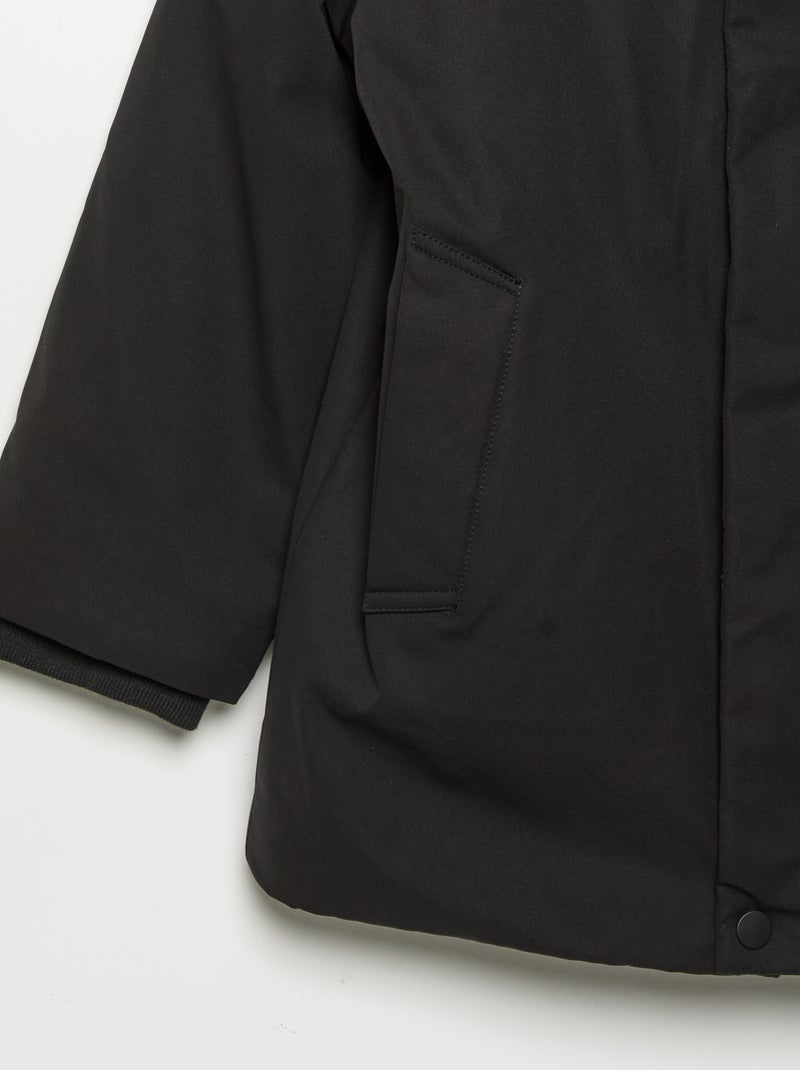 Gevoerde parka met capuchon Zwart - Kiabi