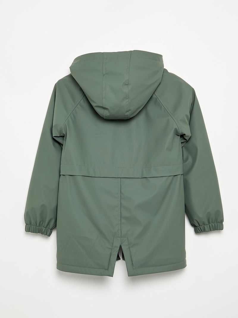 Gevoerde parka met schapenvachteffect Groen - Kiabi