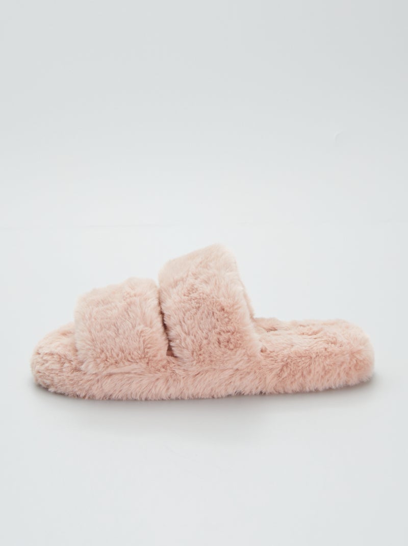 Gevoerde slippers BRUIN - Kiabi
