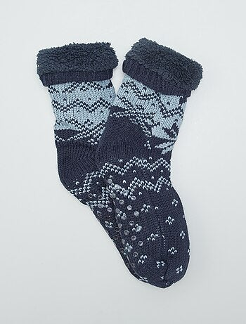 Gevoerde sokken met jacquardprint - Kiabi