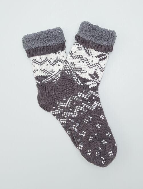 Gevoerde sokken met jacquardprint - Kiabi