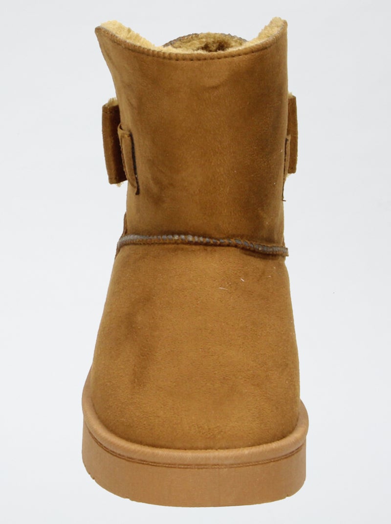 Gevoerde suèdine boots Bruin - Kiabi