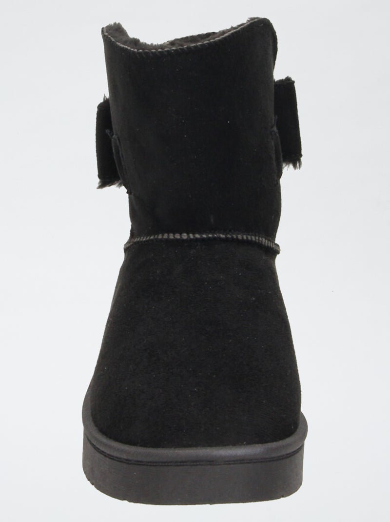 Gevoerde suèdine boots Zwart - Kiabi