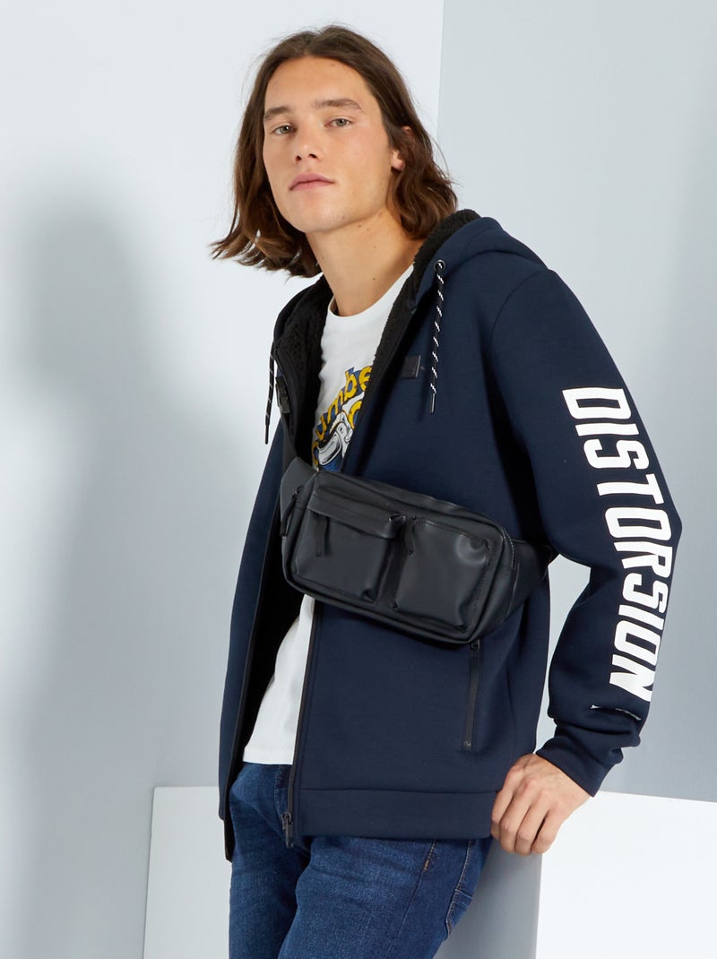 Gevoerde sweater met capuchon BLAUW - Kiabi