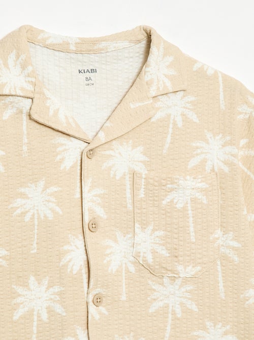 Gewafeld overhemd met korte mouwen - Kiabi