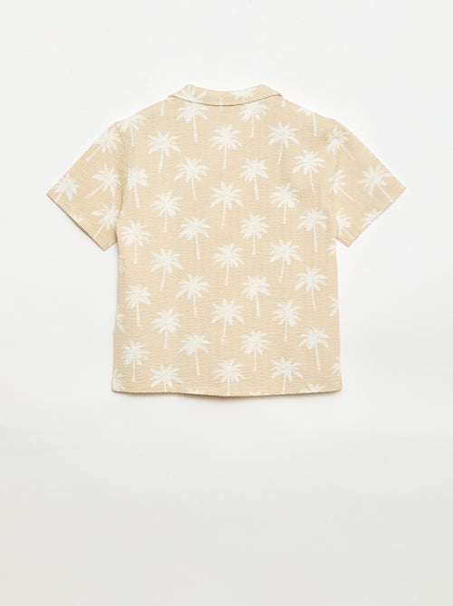 Gewafeld overhemd met korte mouwen - Kiabi