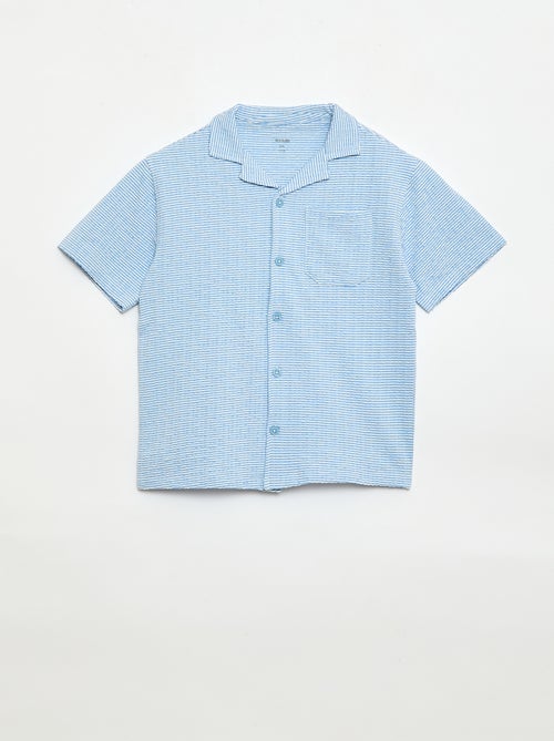 Gewafeld overhemd met korte mouwen - Kiabi