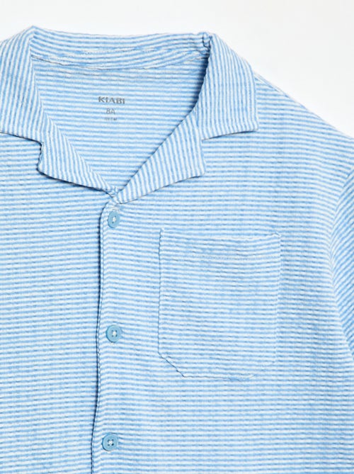 Gewafeld overhemd met korte mouwen - Kiabi