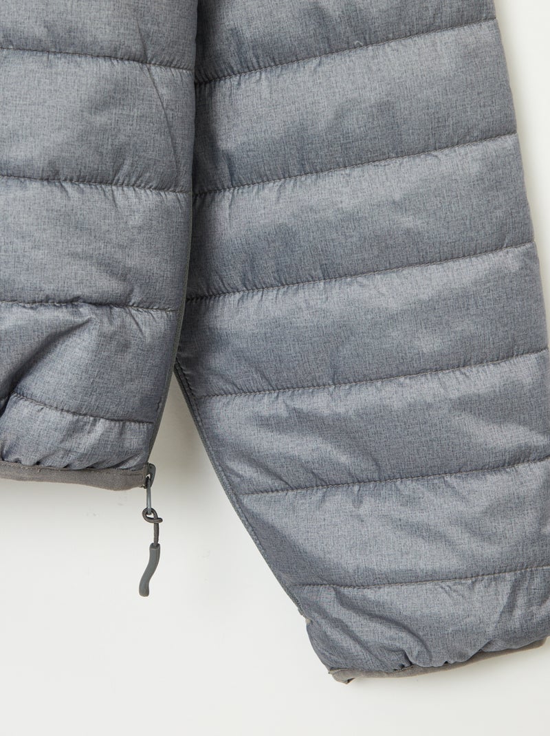 Gewatteerd donsjack met capuchon Grijs - Kiabi