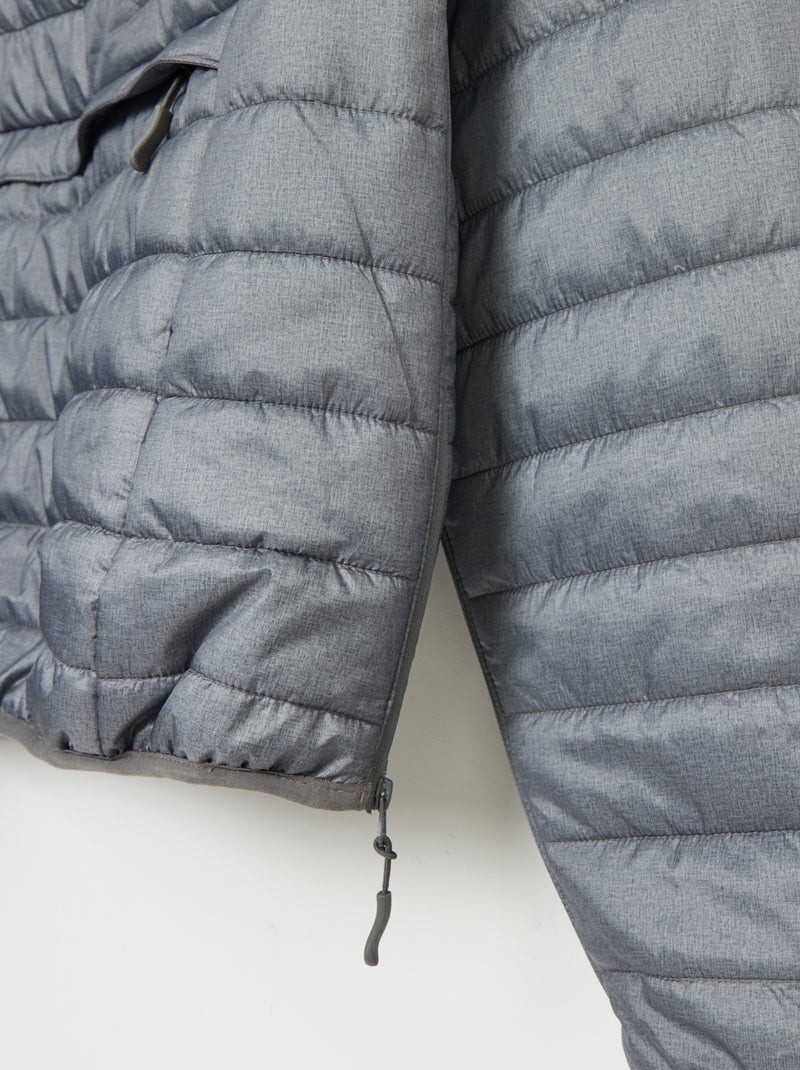 Gewatteerd donsjack met capuchon Grijs - Kiabi