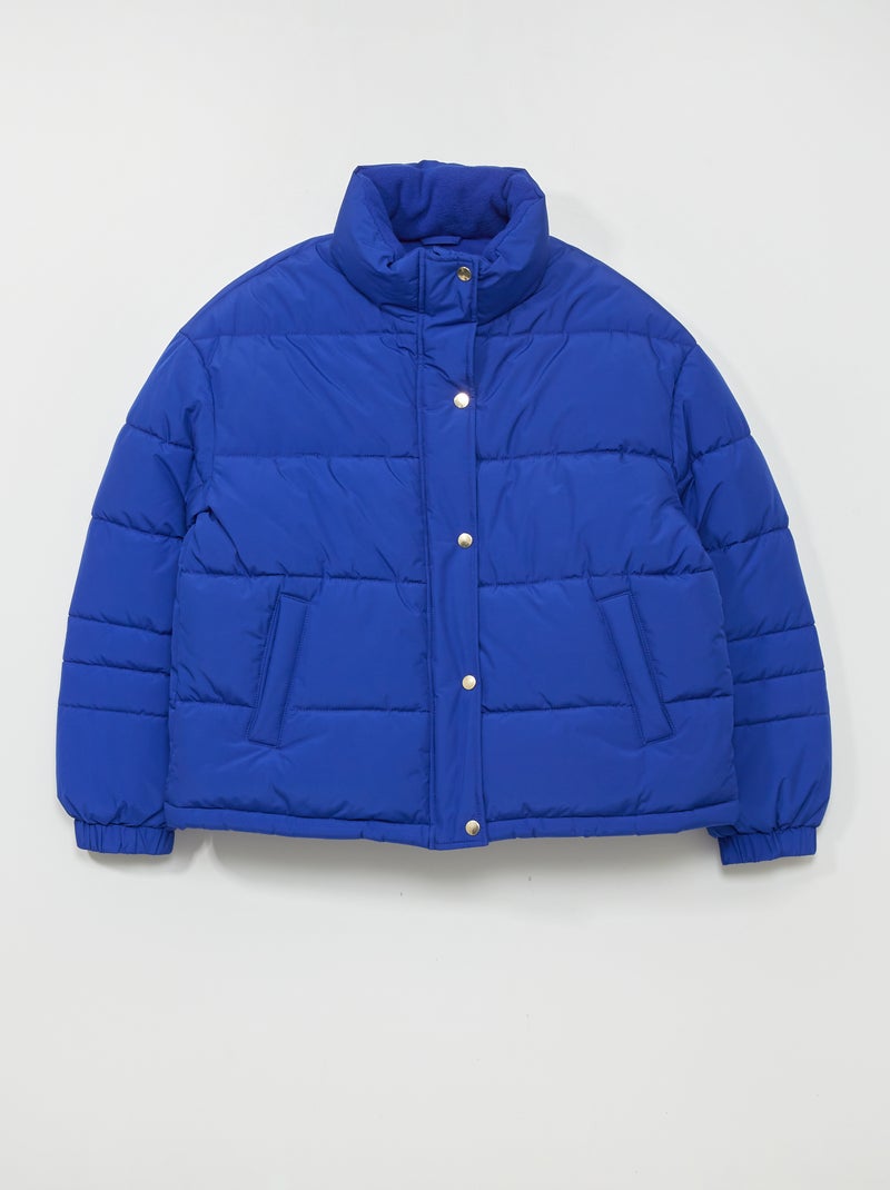 Gewatteerd donsjack met opstaande kraag BLAUW - Kiabi
