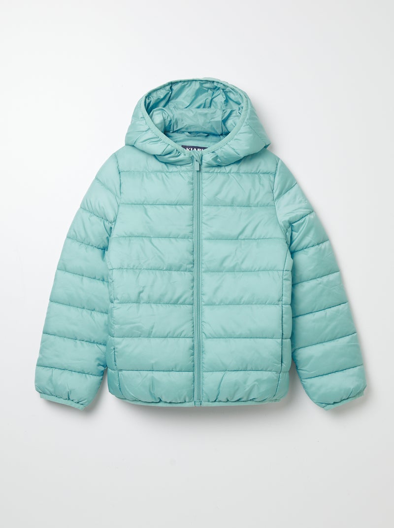 Gewatteerd donsjasje met capuchon BLAUW - Kiabi