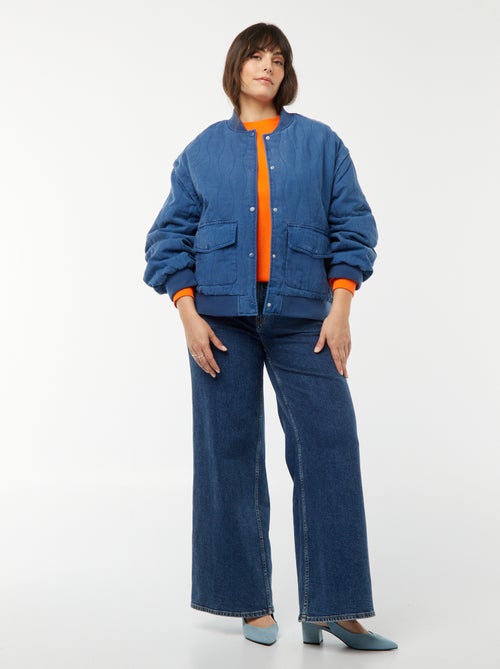 Gewatteerd, katoenen jasje met sierstiksel in verticale golflijnen - Kiabi