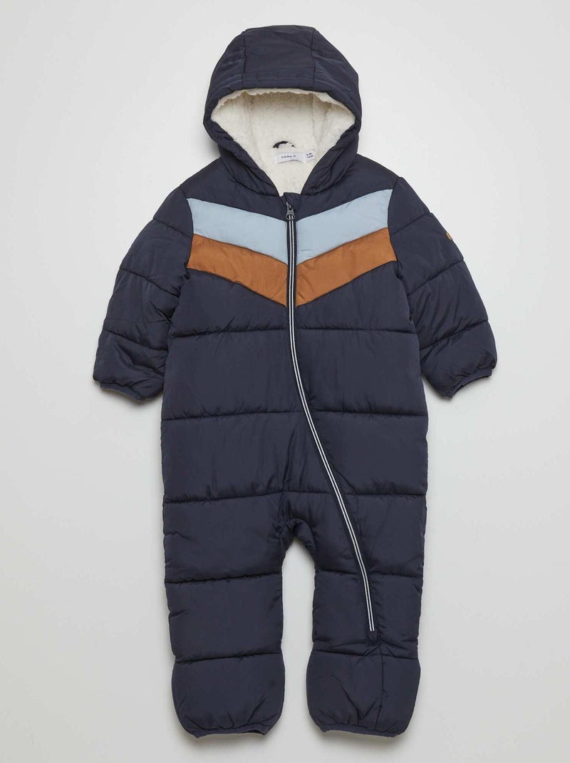 Gewatteerd winterpakje met capuchon BLAUW - Kiabi