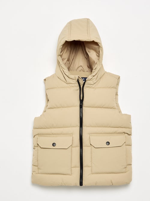 Gewatteerde bodywarmer met capuchon - Kiabi