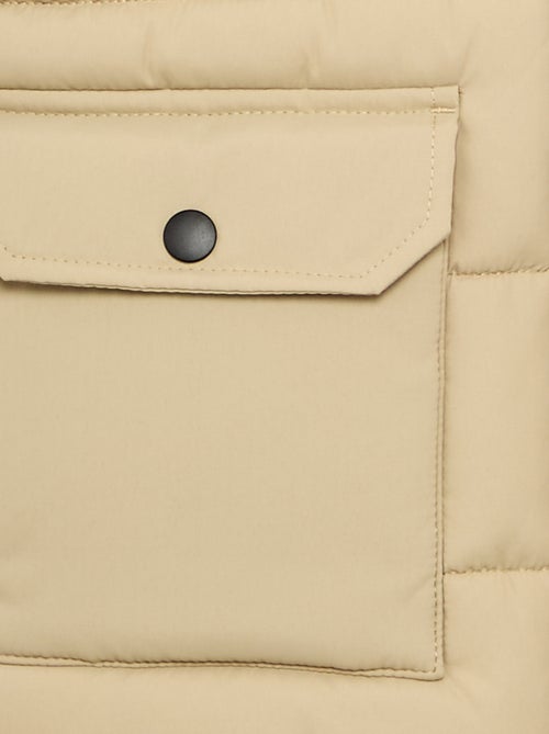 Gewatteerde bodywarmer met capuchon - Kiabi