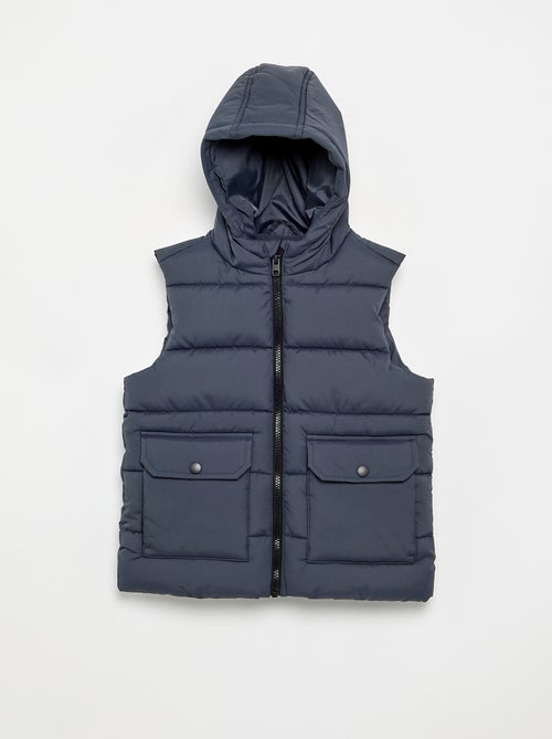 Gewatteerde bodywarmer met capuchon - Kiabi