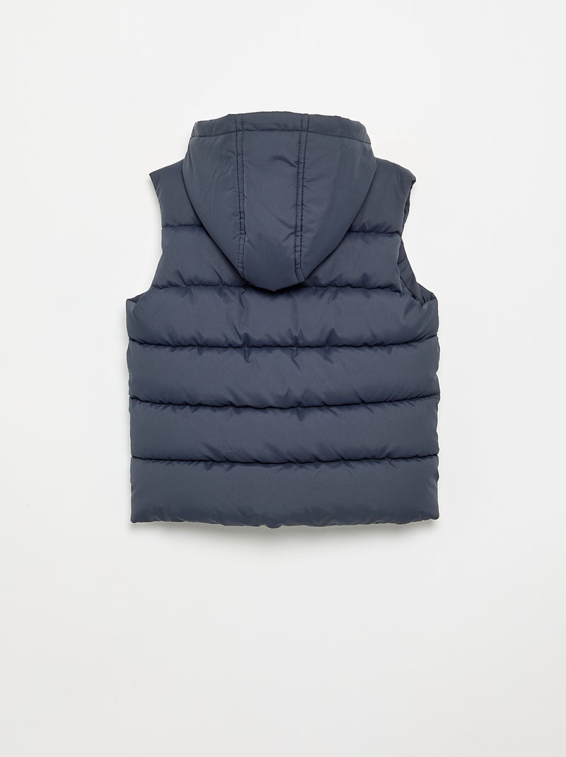 Gewatteerde bodywarmer met capuchon Blauw - Kiabi