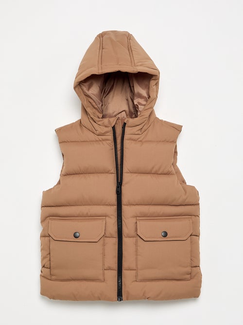 Gewatteerde bodywarmer met capuchon - Kiabi