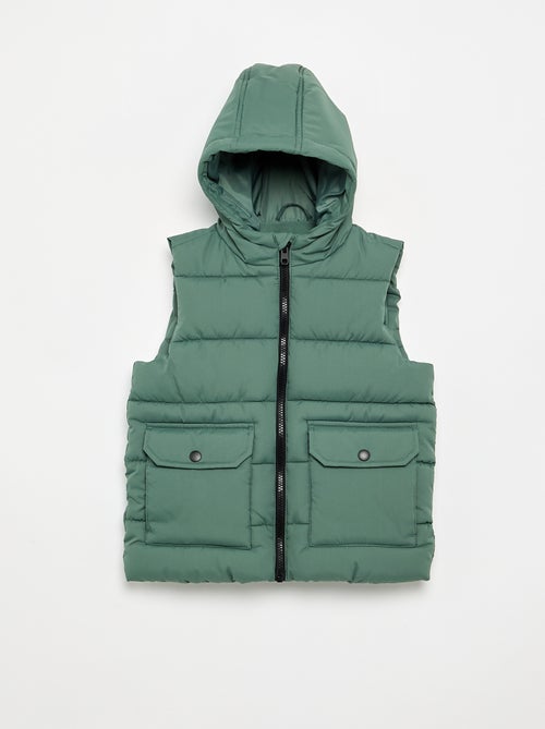 Gewatteerde bodywarmer met capuchon - Kiabi