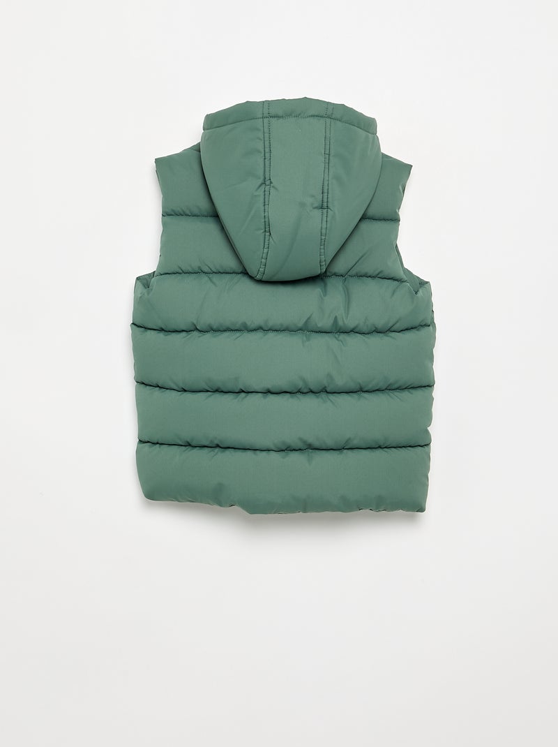 Gewatteerde bodywarmer met capuchon Groen - Kiabi