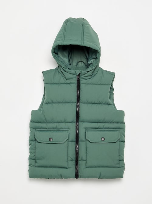 Gewatteerde bodywarmer met capuchon - Kiabi