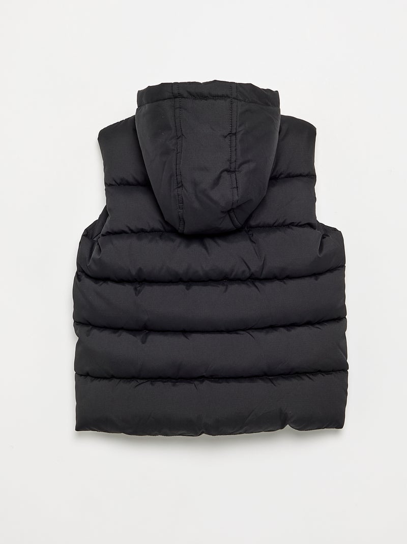 Gewatteerde bodywarmer met capuchon Zwart - Kiabi