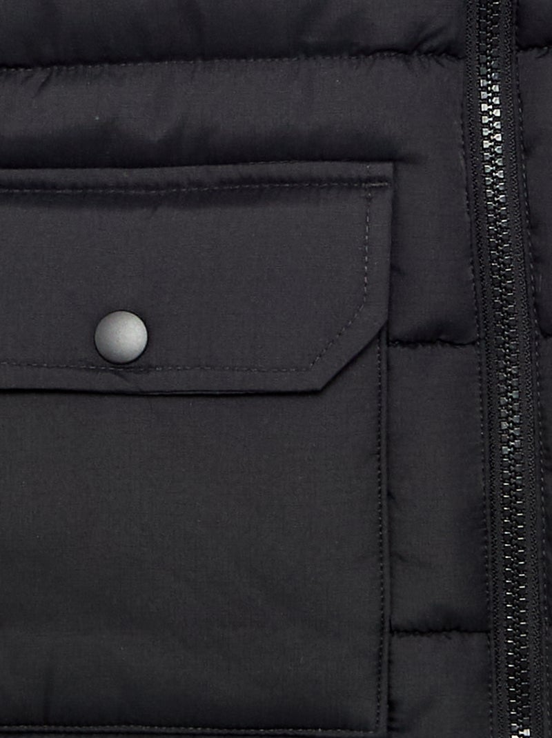 Gewatteerde bodywarmer met capuchon Zwart - Kiabi