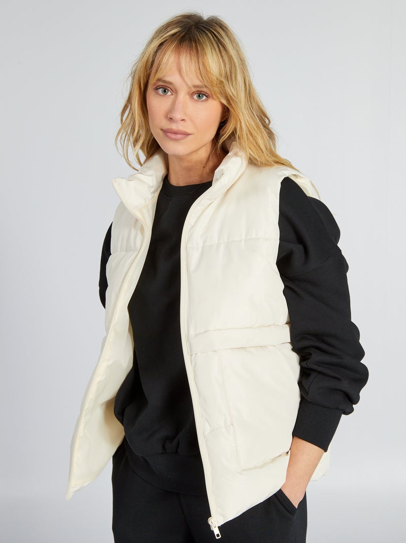 Gewatteerde bodywarmer WIT - Kiabi