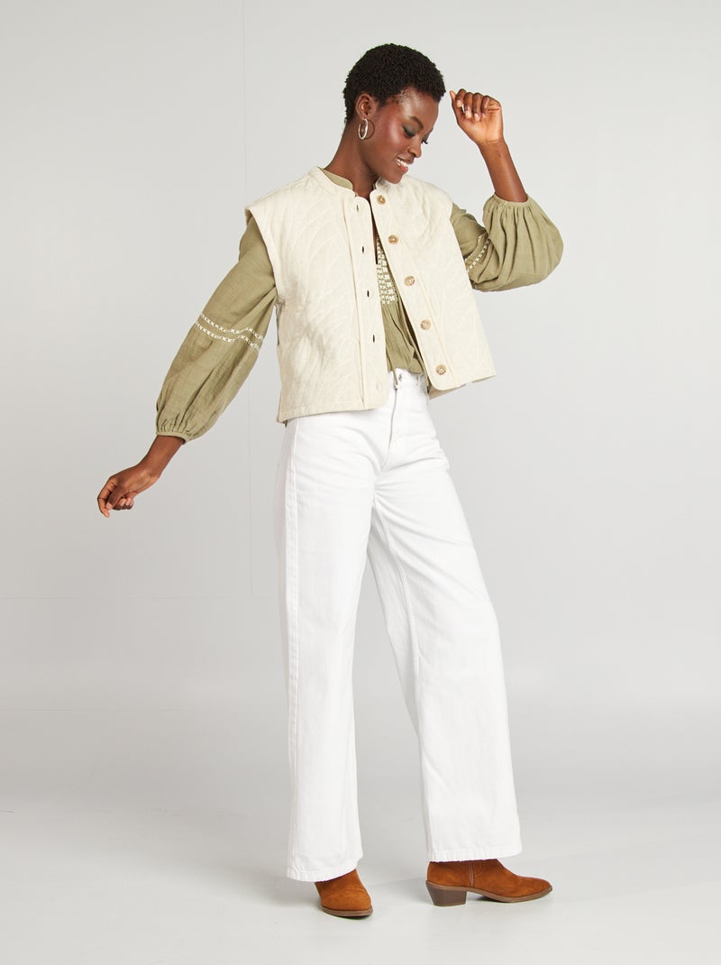 Gewatteerde bodywarmer WIT - Kiabi