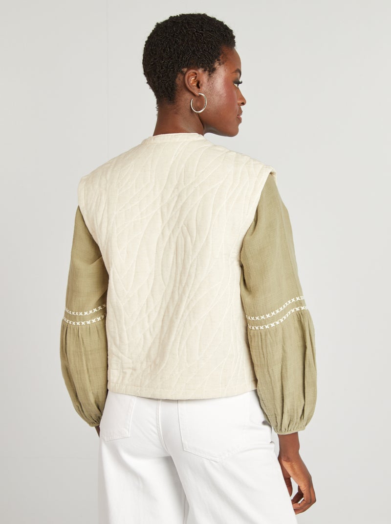 Gewatteerde bodywarmer WIT - Kiabi