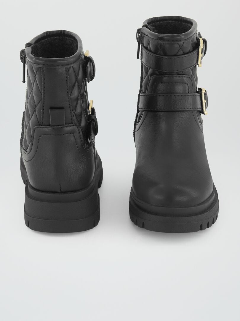 Gewatteerde boots ECHT ZWART - Kiabi