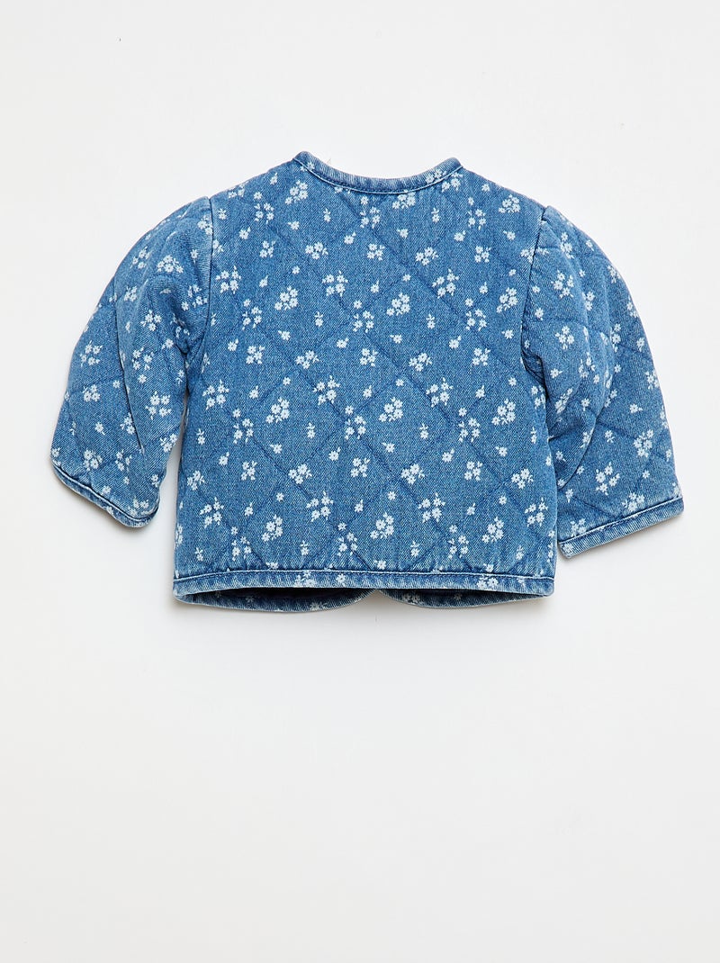 Gewatteerde denim jas met drukknoopsluiting Blauw - Kiabi