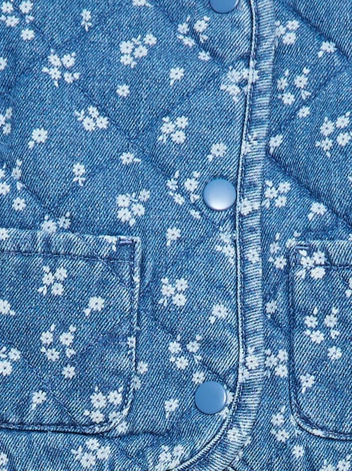 Gewatteerde denim jas met drukknoopsluiting - Kiabi