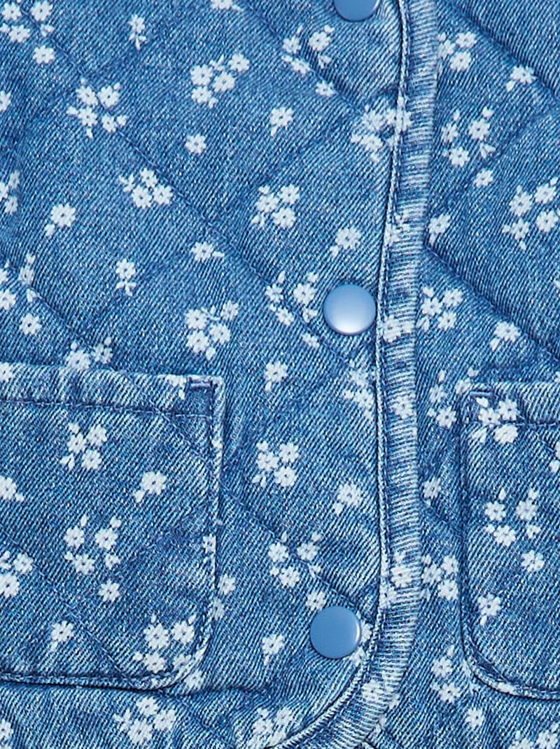 Gewatteerde denim jas met drukknoopsluiting Blauw - Kiabi