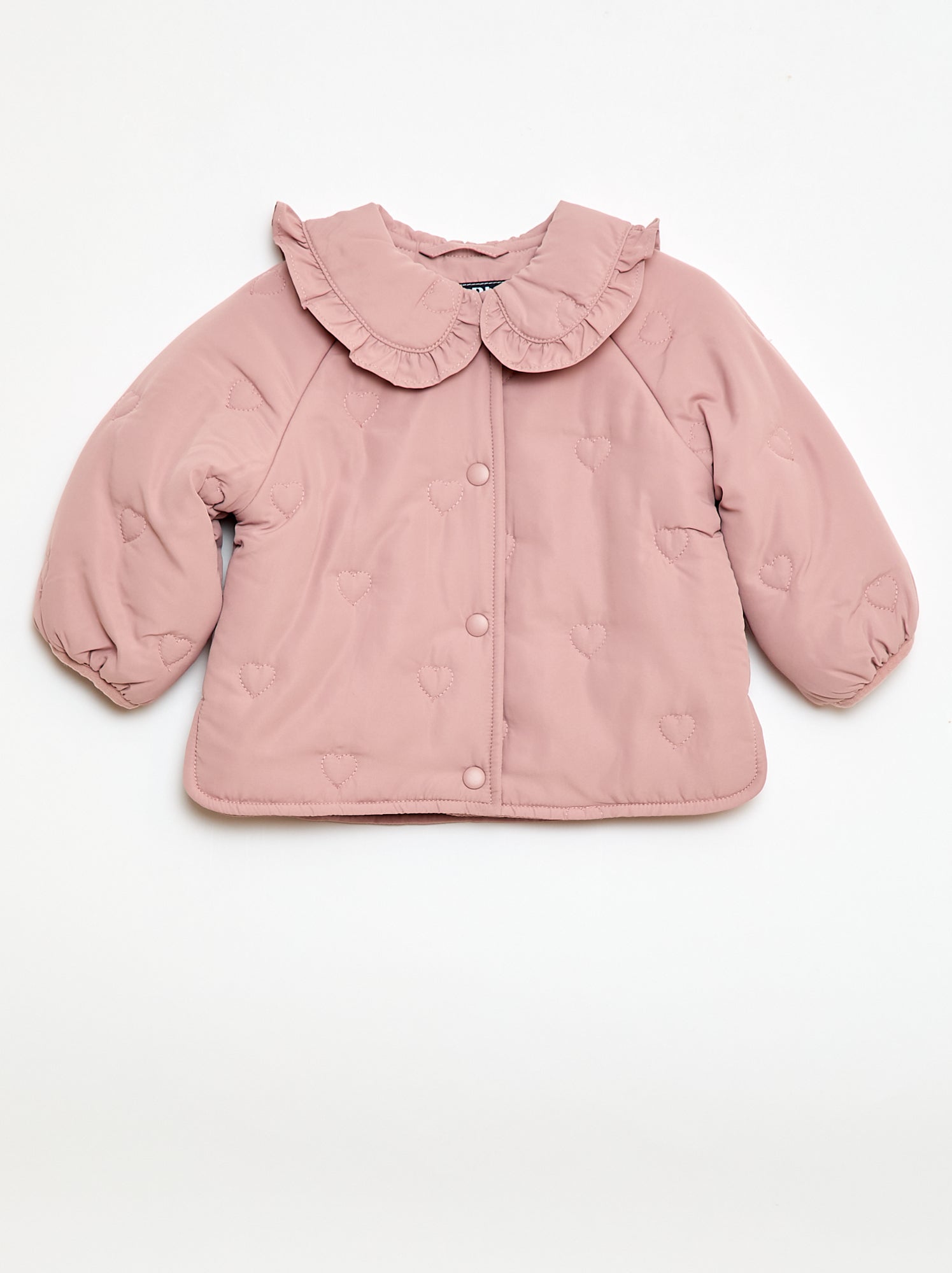 Gewatteerde donsjas met hartjes