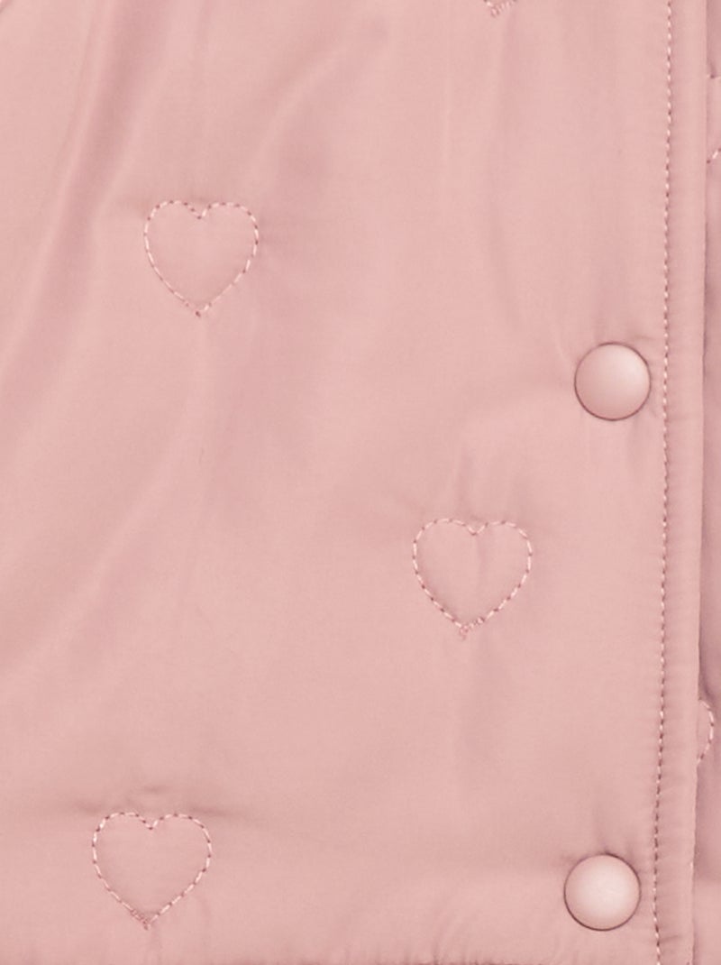 Gewatteerde donsjas met hartjes Biege - Kiabi