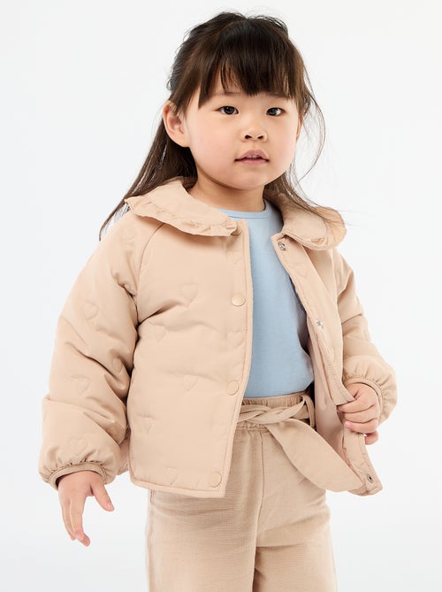 Gewatteerde donsjas met hartjes - Kiabi