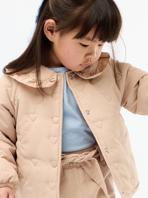 Gewatteerde donsjas met hartjes - Kiabi