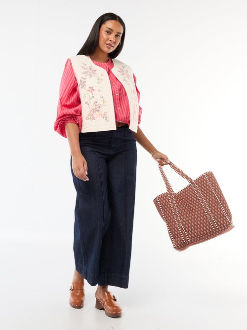 Gewatteerde jas met borduursels - Kiabi