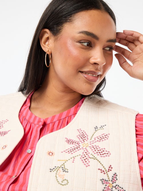 Gewatteerde jas met borduursels - Kiabi