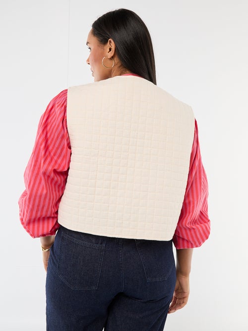 Gewatteerde jas met borduursels - Kiabi