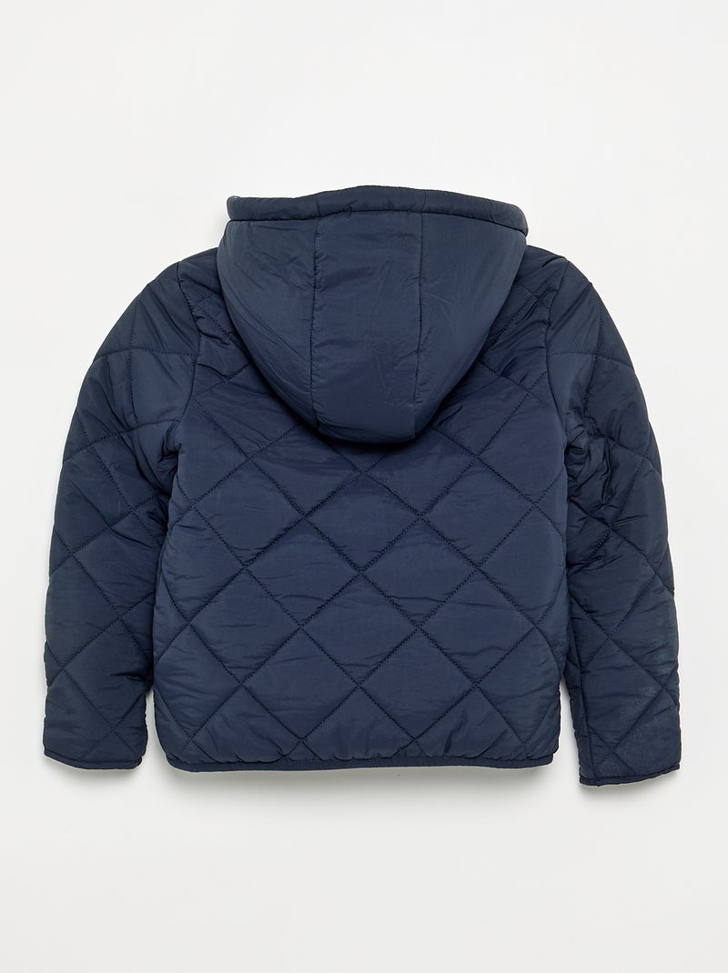 Gewatteerde jas met capuchon Blauw - Kiabi