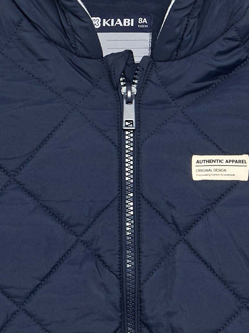 Gewatteerde jas met capuchon Blauw - Kiabi