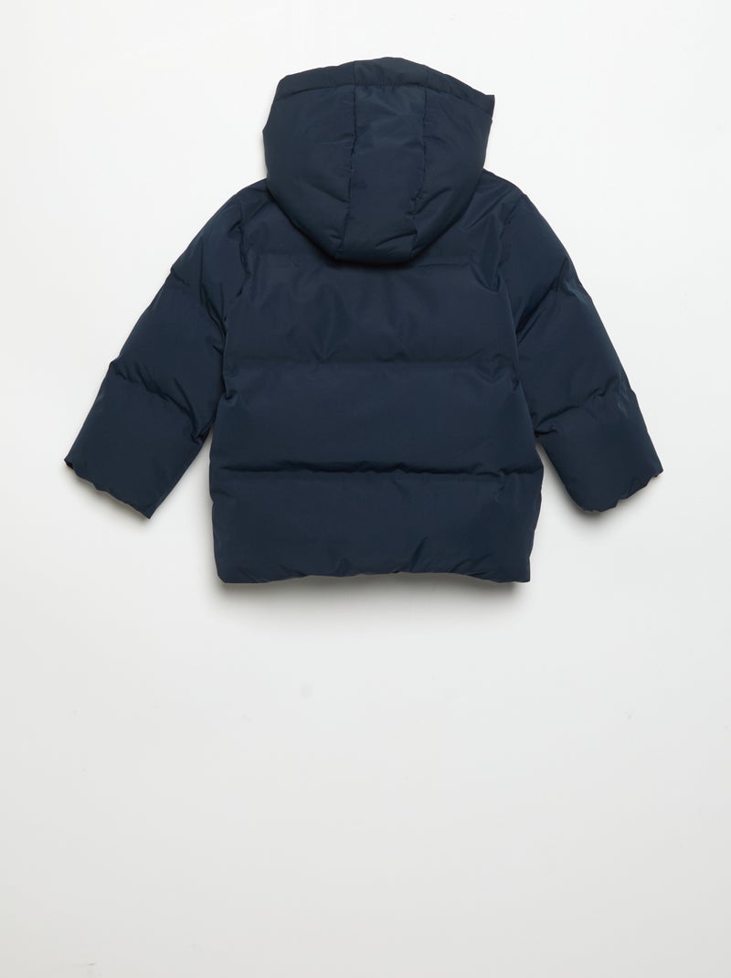 Gewatteerde jas met capuchon Blauw - Kiabi