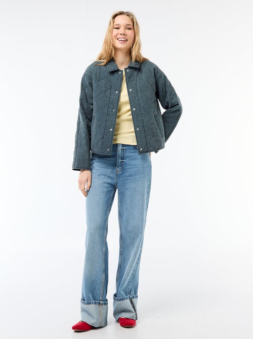 Gewatteerde jas met hemdkraag - Kiabi