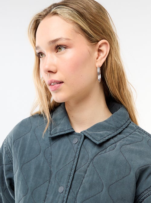 Gewatteerde jas met hemdkraag - Kiabi