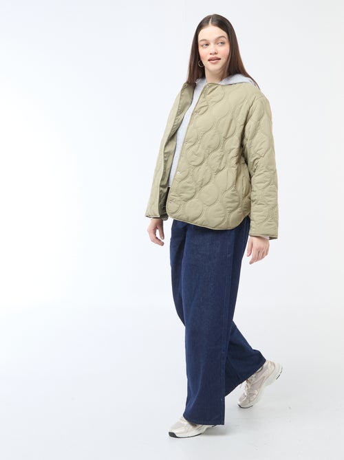 Gewatteerde jas met kap en uitneembare fleece binnenkant - Kiabi