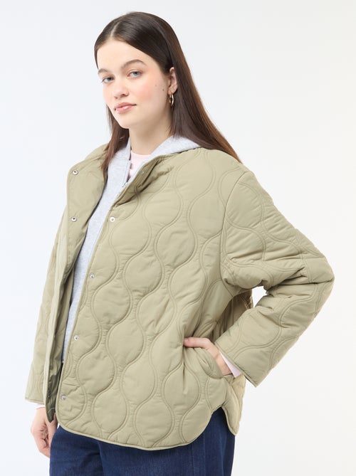 Gewatteerde jas met kap en uitneembare fleece binnenkant - Kiabi